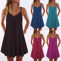 Factory Customize Women Loose Sexy V-Neck Camisole Dress