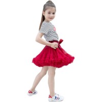 Little Girl Pleated Tulle Skirt Super Fluffy Princess Dress Skirt