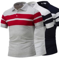 OEM High Quality Breathable Stripe Golf Men's Polo Shirt