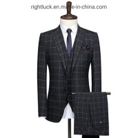 Fashion Check Tr Fabric Formal Blazer Jacket Vest Pants Tuxedo Dress Pants OEM Cmt Order