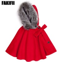 High End Children Apparel Kids Clothing Winter Red Woolen Coat Girl Winter Jacket