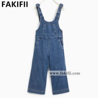 Factory Price Wholesale Children/Kid Clothes Girls Jeans Wear Denim Jumpsuits