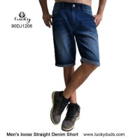 Men Straight Casual Jean Shorts Denim Short Pants Jean