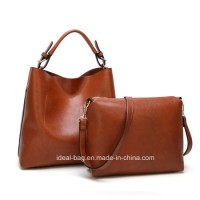 Hot Sale PU Leather Ladies Handbag Set 2PCS