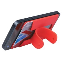 Manufacturer Folded Silicone 3m Sticker Cell Phone Wallet with Slap Stand