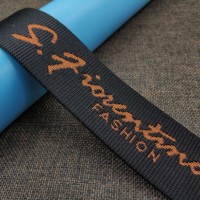 Top Grade Nylon Polyester Cotton Jacquard Logo Webbing with Good Hand Feel for Bag Strap