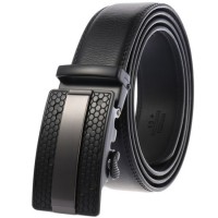 Men's Leather Ratchet Dress Belt with Automatic Sliding Buckle