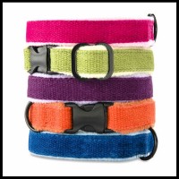 Eco Friendly Cotton Bamboo Pet Dog Collars with Fleece Padding