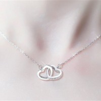 Wholesale Double Ring Heart Necklace