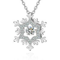 100% 925 Sterling Silver Snowflake Necklaces for Women Fashion Party Jewelry