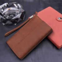 High Quality Long Money Purse Mens Leather Wallet