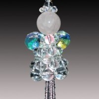 25 Years Factory Custom Crystal Bling Beaded Car Charm  Car Rear View Mirror Hanging Pendant Ornamen