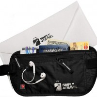 Travel Anti Theft Nylon RFID Waist Bag with Earphone Hole