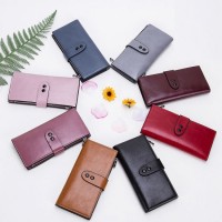 Latest Design Ladies Purse Large Capacity Money Clip Wallet Women Long Leather Wallet