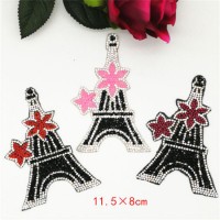 Eiffel Tower Motif Design Hotfix Crystal Sticker Bag Decoration Rhinestone Patch