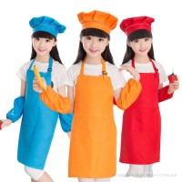 Wholesale 100%Polyester Promotion Children Kids Drawing Painting Blank Apron