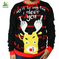 2019new Men Wholesale Reindeer Pattern Unisex Xmas Cotton Pullover Ugly Christmas Sweater