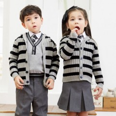 Latest Stripe Design Long Sleeve Kindergarten Uniform图1