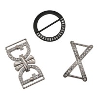 Fashion Metal Buckle Belt Buckle Leather Buckle Accessories with Crystals