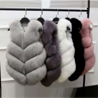 Faux Fur Coat Winter Coat Women Waist Coat Fur Gile Jacket Vest for Ladies