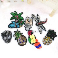 Handmade Animal Beaded Applique 3D Sew on Rhinestone Patches for Clothing and Gloves