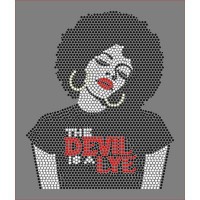 Hotfix Sexy Lady Red Afro Girl Crystal Rhinestone Transfer Design