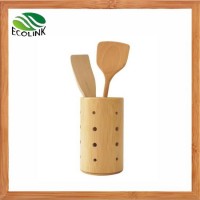 Natural Bamboo Utensil Holder Kitchen Tools Organizer