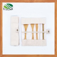 Bamboo Cutlery Flatware Set Travel Utensils with Knife /Fork /Spoon/Straw