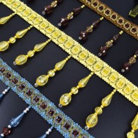 Braid Decorative Acrylic Beaded Curtain Crystal Beaded Fringe Trimming