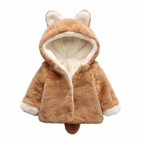 Toddler Baby Wear Goods Cute Hooded Soft Thick Jacket Coat for Children