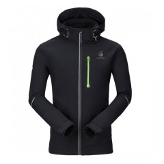 Outdoor Water Repellent 3 Layers Softshell Jacket Hooded Sportswear for Men图1