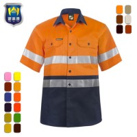 Hi Vis Reflective Summer Work Safety Shirt with Short Sleeve