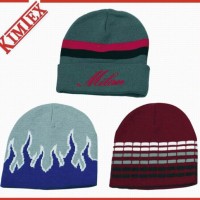 Unisex Acrylic Knitted Jacquard Beanie