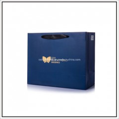 China Supplier Custom Printing Your Logo Blue Color Matte Lamination Art Gift Paper Bag图1