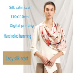 Digital Printing Custom Design Silk Satin Scarf图1