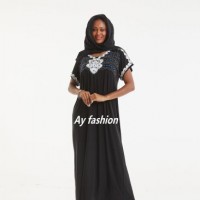 Lace Robe with Short Sleeves for Muslim Dress