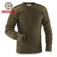 Brown Color Military Wool Round roller Pullover for Police