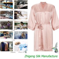 Custom Design 100% Silk Night Robes Luxury Bath Robes