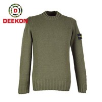 Olive Green Military Wool Nylon Knit Africa Police Sweater Pullover