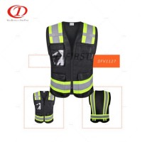 Polyester Knitting Fabric Safety Vest with Zipper