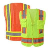ANSI Class 2 Fluorescent Yellow Orange Red Wholesale Hi Vis Polyester Mesh Reflective Fabric Constru