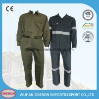 Cotton Factory Safety Work Clothes Workers Security Safety Reflective Tape Coverall Uniform for Oil