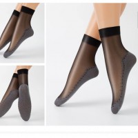 Cotton Bottom Short Crystal Silk Non-Slip Socks Sweat-Absorbent Tube Socks