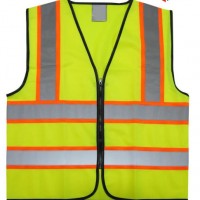 ANSI Standards High Visibility Fluorescent Knitted Fabric Reflective Tape Safety Vest