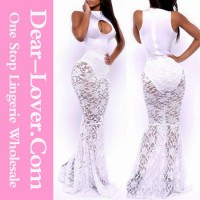 Opulent Allure Mermaid White Lace Ladies Wedding Bridal Dress