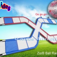 Newest sports game Inflatable zorb ball race track rolling down slope for event