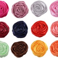 OEM Rose Bud Satin Cloth Flower Hand Holding Clothing Accessories