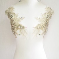 Fashion Wedding Beaded Rhinestone Bodice Dress Patch Accessories