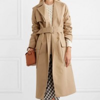 Autumn Winter Overcoat Women's Trench Coat Length Overcoat with Belt