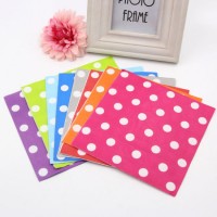 20PCS Polka DOT Paper Napkins Environmental Wood Napkins Birthday Party Dinner